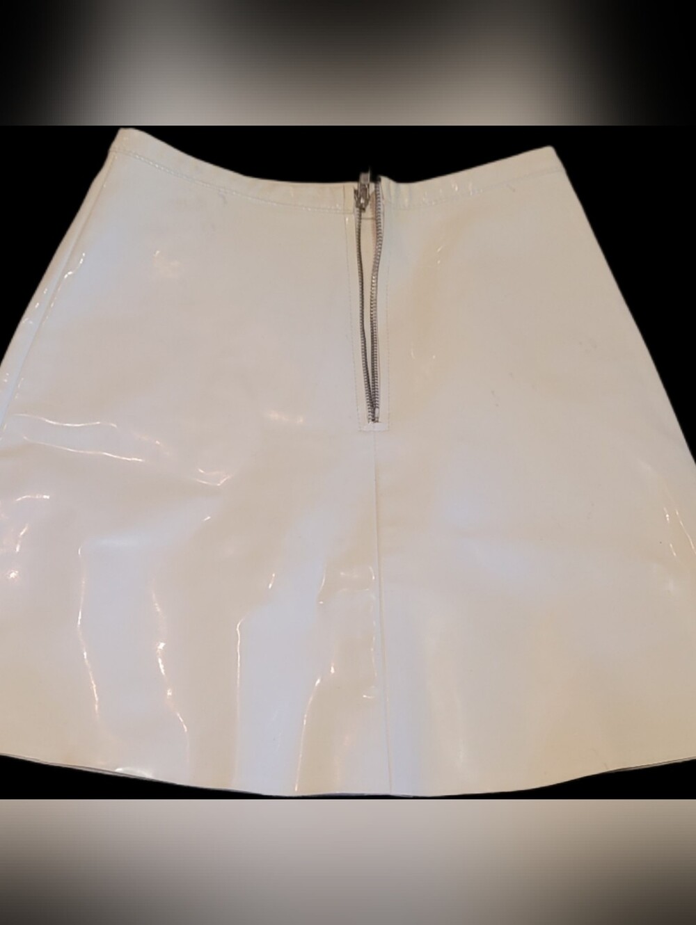 AMERICAN APPAREL Glossy White Vinyl PVC Mini Skirt